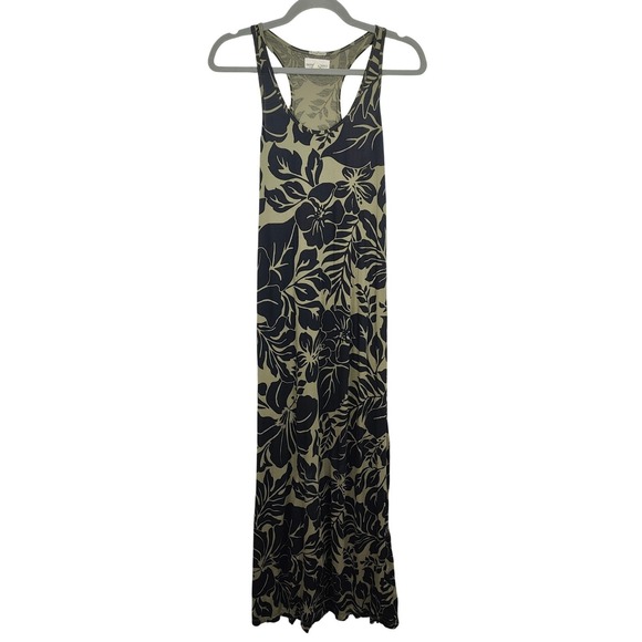 Denim & Supply Ralph Lauren Maxi Tank Dress Womens Small Black Green Floral Boho - Picture 2 of 8